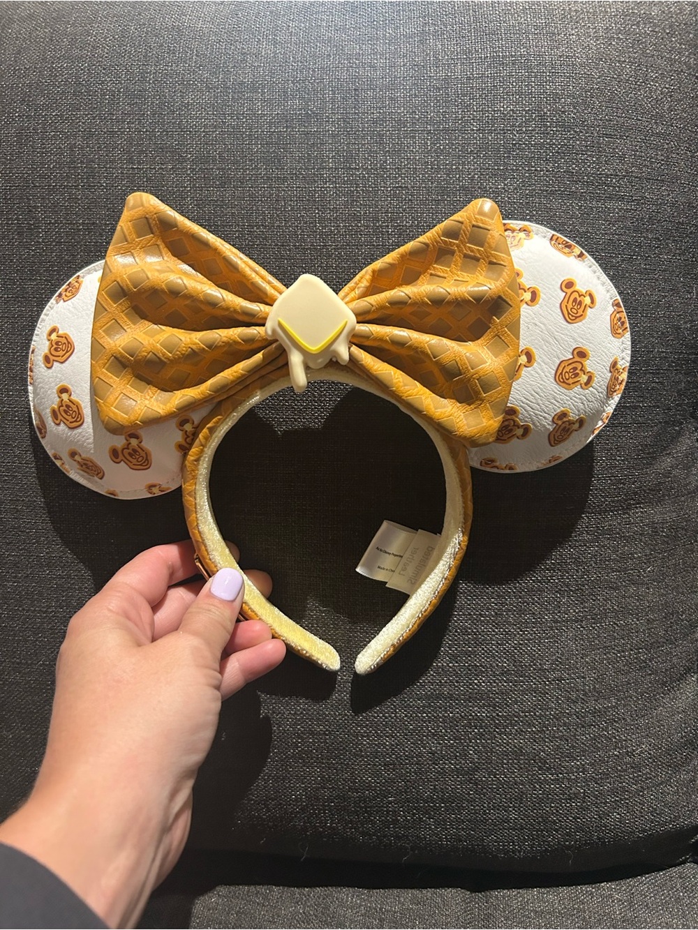 Disney Parks LOUNGEFLY Minnie Mouse Waffle Ears Headband